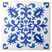 Portuguese Blue Tile central round medallion Fliese (Vorderseite)