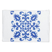 Portuguese Blue Tile central round medallion Kissenbezug (Rückseite-Links)