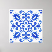 Portuguese Blue Tile central round medallion Leinwanddruck (Vorderseite)