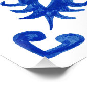 Portuguese Blue Tile central round medallion Poster (Ecke)