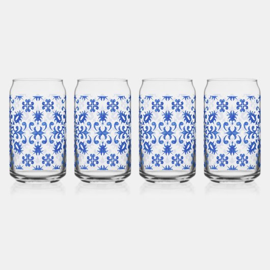Portuguese Blue Tile Monogram  Dosenglas (Rechts)