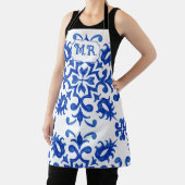 Portuguese Blue Tile Monogram  Schürze (InSitu)