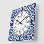 Portuguese blue tile square wall clock quadratische wanduhr (Winkel)