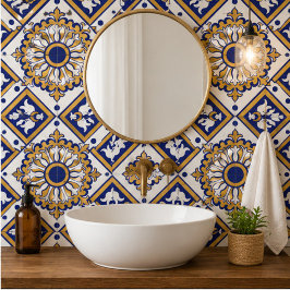 Portuguese Blue Yellow Mediterranean Floral Fliese