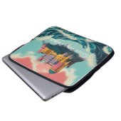 Portuguese Cliffside Palace & Ocean Waves Laptop S Laptopschutzhülle (Vorne Knopf)