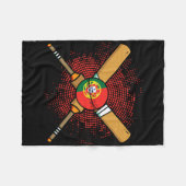 Portuguese Cricket Racket And Ll Flag Of Portugal  Fleecedecke (Vorderseite (Horizontal))