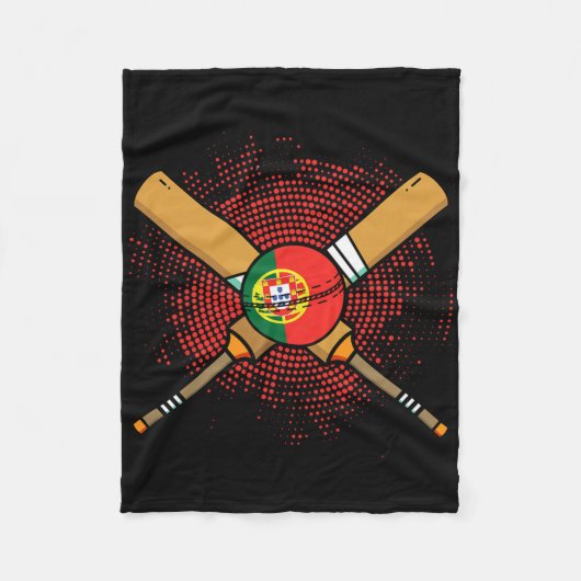 Portuguese Cricket Racket And Ll Flag Of Portugal  Fleecedecke (Vorderseite)