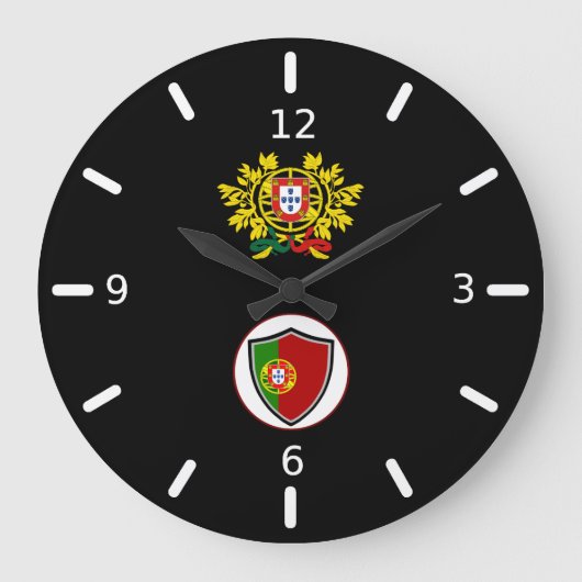 Portuguese flag-emblem large clock große wanduhr (Vorderseite)