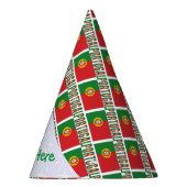 Portuguese Flag Tiled Personalized Paper Partyhütchen (Rechts)