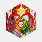 Portuguese folk art ornament aus glas (Rückseite)