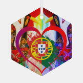 Portuguese folk art ornament aus glas (Rückseite)