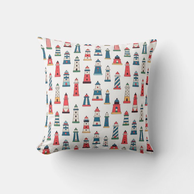 Portuguese Lighthouse Pattern Throw Pillow – Coast Kissen (Vorderseite)