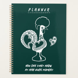  Portuguese Rooster Modern Silhouette with quote Planer