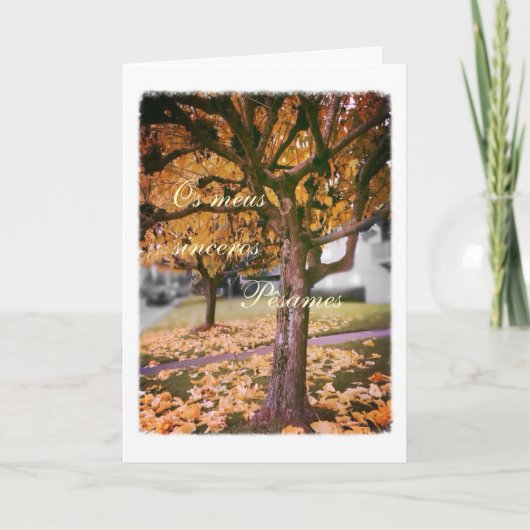 Portuguese sympathy card/condolencias: Fall tree Karte (Vorderseite)