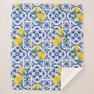 Portuguese tiles,lemons,fruit,summer art sherpadecke