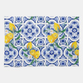 Portuguese tiles,lemons,fruits,summer art  geschirrtuch (Horizontal)