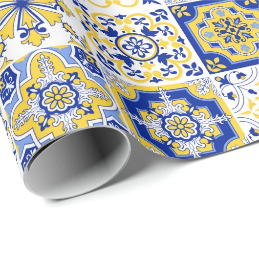 Portuguese Tiles Pattern Geschenkpapier (Rolleneckpunkt)
