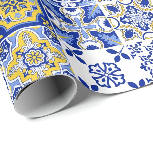 Portuguese Tiles Pattern Geschenkpapier (Rolleneckpunkt)