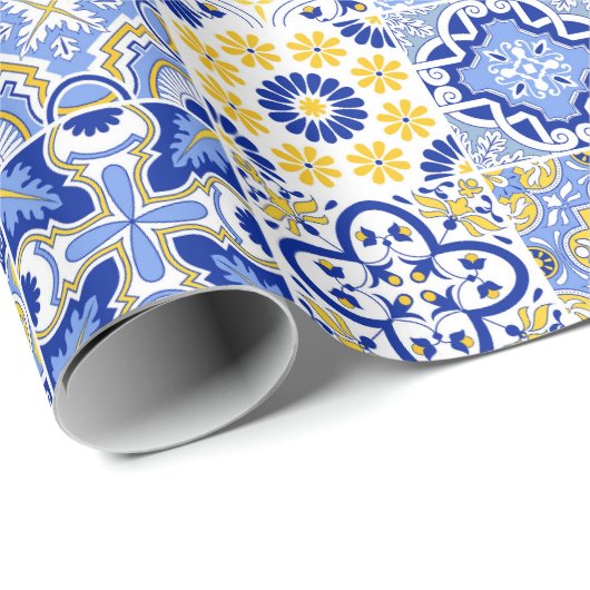Portuguese Tiles Pattern Geschenkpapier (Rolleneckpunkt)
