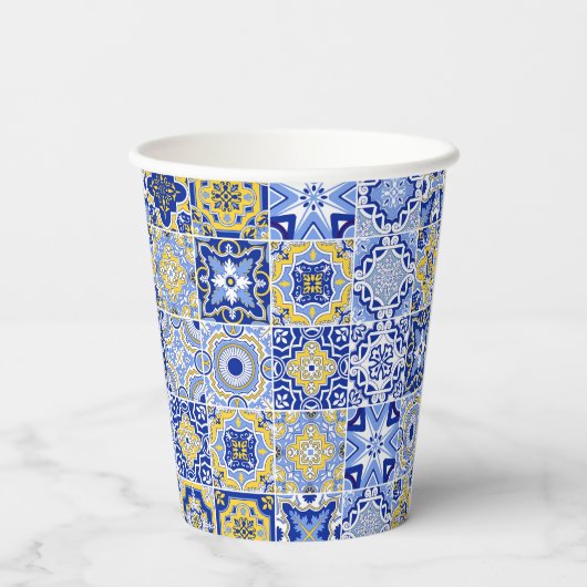 Portuguese Tiles Pattern  Pappbecher (Rückseite)