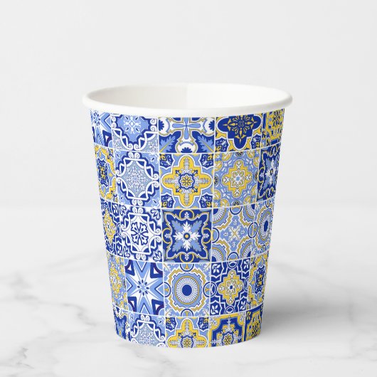 Portuguese Tiles Pattern  Pappbecher (Links)