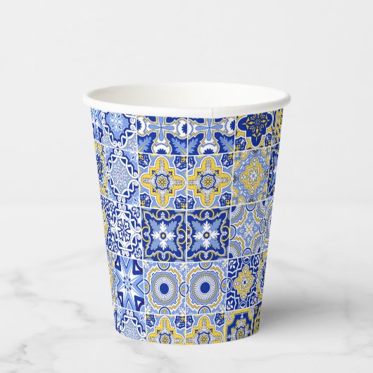 Portuguese Tiles Pattern Pappbecher (Rechts)