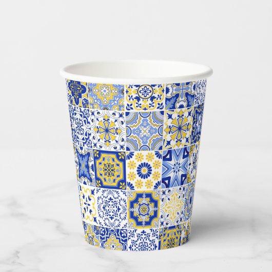 Portuguese Tiles Pattern  Pappbecher (Rückseite)