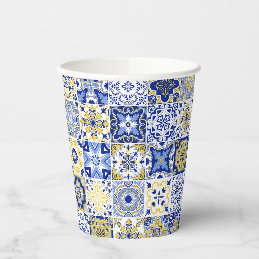 Portuguese Tiles Pattern  Pappbecher (Links)