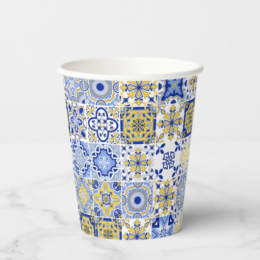 Portuguese Tiles Pattern  Pappbecher (Rückseite)