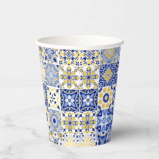 Portuguese Tiles Pattern Pappbecher (Rechts)