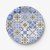 Portuguese Tiles Pattern Pappteller (Vorderseite)