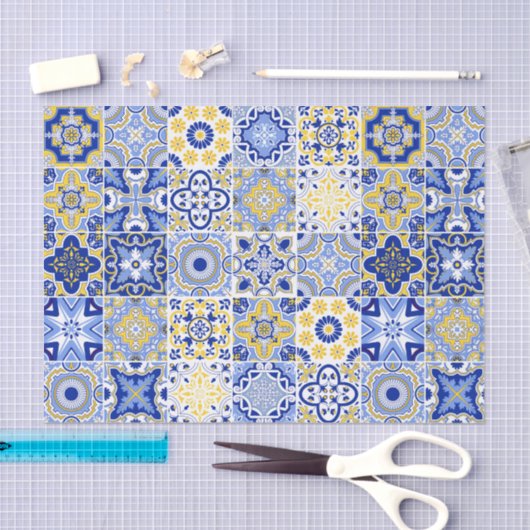 Portuguese Tiles Pattern Seidenpapier (Handwerk)