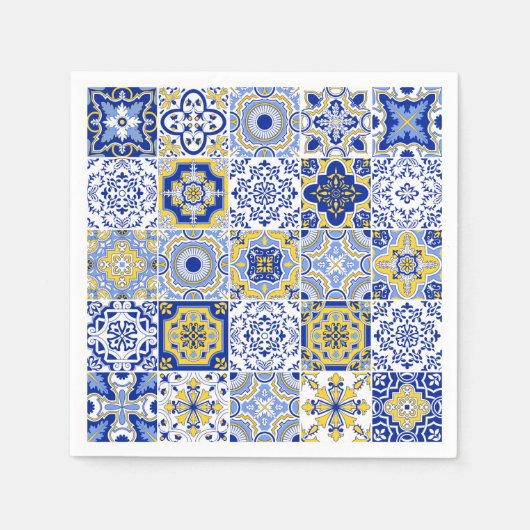 Portuguese Tiles Pattern Serviette (Vorderseite)