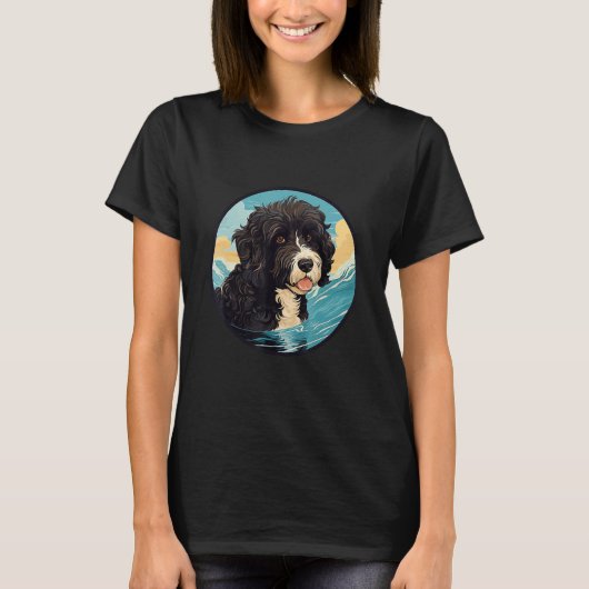 Portuguese Water Dog Breed Dog Design T-Shirt (Vorderseite)
