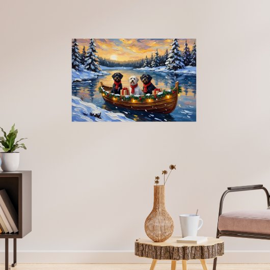 Portuguese Water Dog Christmas Boat Holiday Poster (Wohnzimmer 3)