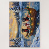 Portuguese Water Dog Christmas Boat Holiday Puzzle (Vertikal)