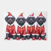 Portuguese Water Dog Christmas Dress Santa Hat Fußmatte (Vorderseite)