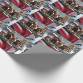 Portuguese Water Dog Christmas Red Truck Holiday Geschenkpapier (Ecke)
