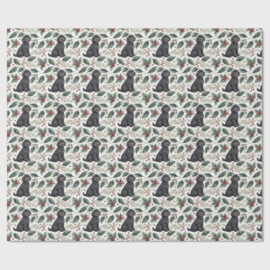 Portuguese Water Dog Christmas Wrapping Paper Geschenkpapier (Flach)