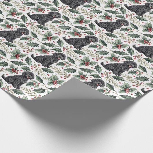 Portuguese Water Dog Christmas Wrapping Paper Geschenkpapier (Ecke)