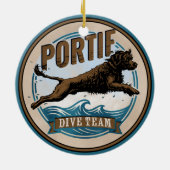 Portuguese Water Dog - Dive Team Keramik Ornament (Hinten)