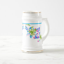 Porzellan Berries auf einem Stein Bierglas