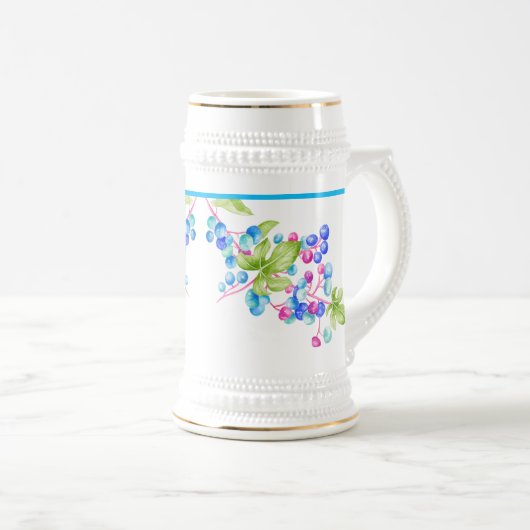 Porzellan Berries auf einem Stein Bierglas (VorderseiteRechts)