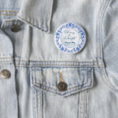 Porzellan Blauer Beerdigungsensake Button (Beispiel)