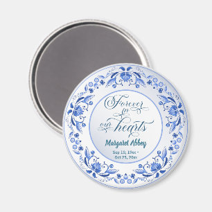 Porzellan Blauer Beerdigungsensake Magnet