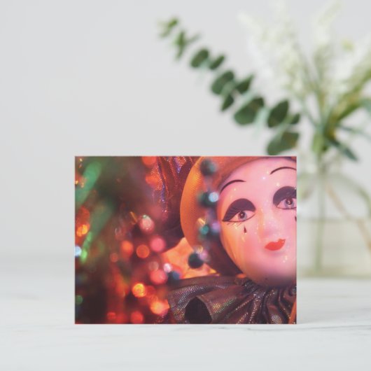 Porzellan Clown Custom Postcard Postkarte (Stehend Vorderseite)