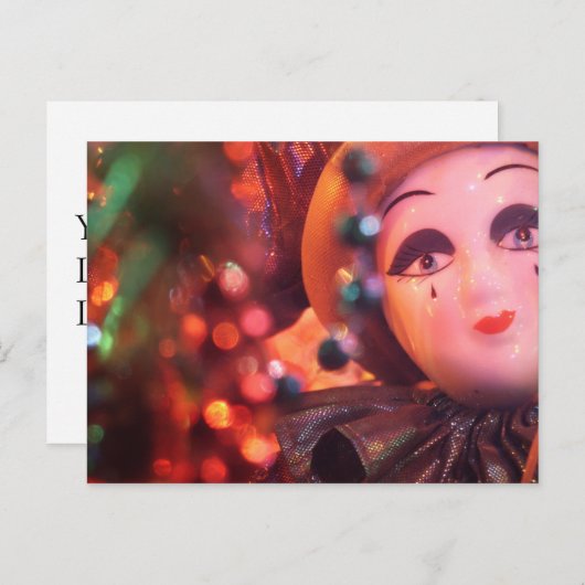 Porzellan Clown Custom Postcard Postkarte (Vorne/Hinten)