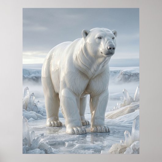 Porzellan Eisbär Quarz Poster (Vorne)