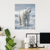 Porzellan Eisbär Quarz Poster (Heimbüro)