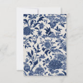 Porzellan Elegance Blauer Hochzeitstag Einladung (Rückseite)